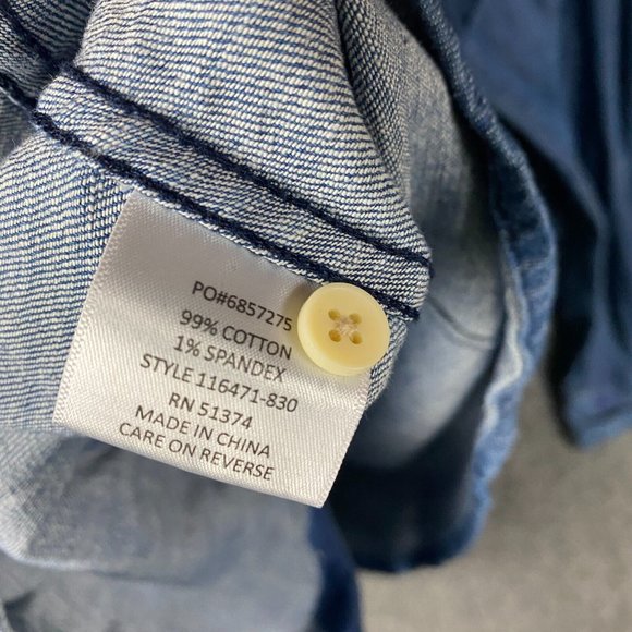 Doc & Amelia Button Up Top Women's 2XW Long Sleeve Cotton Adults - Picture 7 of 7